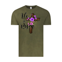 Vintage Olive he is risen matthew 28 6 Vintage Tee - Jasminsmagicworld