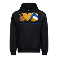 Black peace love volleyball Urban Hoodie - AdoDesignShop