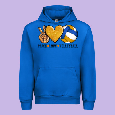 Peace Love Volleyball Urban Hoodie Designed By Adodesignshop