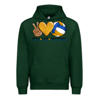 Forest Green peace love volleyball Urban Hoodie - AdoDesignShop
