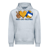 Heather Grey peace love volleyball Urban Hoodie - AdoDesignShop