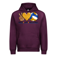 Mauve Wine peace love volleyball Urban Hoodie - AdoDesignShop