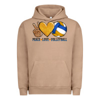 Pigment Burro peace love volleyball Urban Hoodie - AdoDesignShop