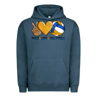 Pigment Midnight Navy peace love volleyball Urban Hoodie - AdoDesignShop