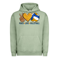 Pigment Oil Green peace love volleyball Urban Hoodie - AdoDesignShop
