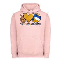 Pigment Salmon peace love volleyball Urban Hoodie - AdoDesignShop