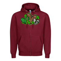 Burgundy st patricks day western hearts Zipper Hoodie - Artiststas