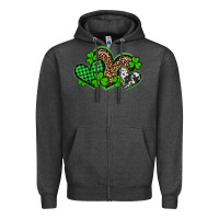 Charcoal Heather st patricks day western hearts Zipper Hoodie - Artiststas
