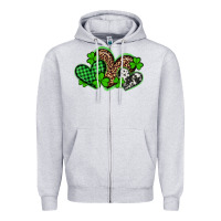 Heather Grey st patricks day western hearts Zipper Hoodie - Artiststas