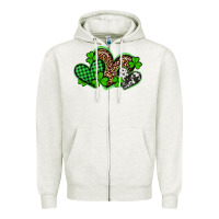 Oatmeal Heather st patricks day western hearts Zipper Hoodie - Artiststas