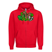 Red st patricks day western hearts Zipper Hoodie - Artiststas