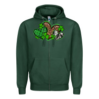 Sports Green st patricks day western hearts Zipper Hoodie - Artiststas