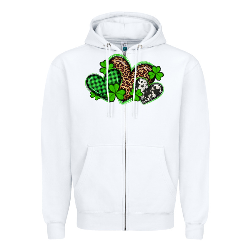 St Patricks Day Western Hearts Zipper Hoodie by Artiststas | Teevron