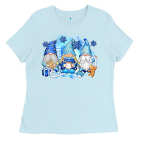 Baby Blue snowman gnome Ladies Tee - texasbilliewilder