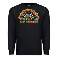 Black happy thanksgiving rainbow Premium Sweatshirt - BarkalooDesign
