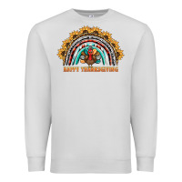 Dove Grey happy thanksgiving rainbow Premium Sweatshirt - BarkalooDesign