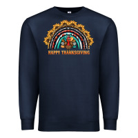 Navy happy thanksgiving rainbow Premium Sweatshirt - BarkalooDesign