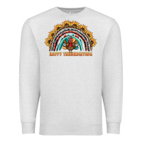 Oatmeal Heather happy thanksgiving rainbow Premium Sweatshirt - BarkalooDesign