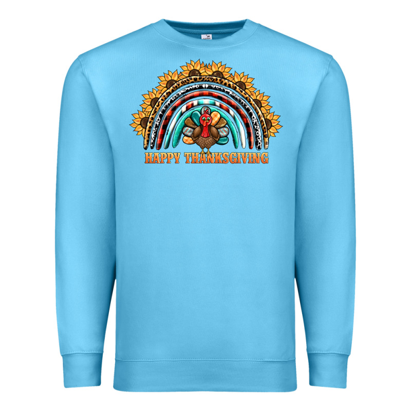 Happy Thanksgiving Rainbow Premium Sweatshirt by BarkalooDesign | Teevron