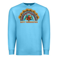 Ocean Blue happy thanksgiving rainbow Premium Sweatshirt - BarkalooDesign