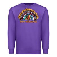 Purple happy thanksgiving rainbow Premium Sweatshirt - BarkalooDesign