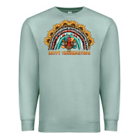 Seafoam happy thanksgiving rainbow Premium Sweatshirt - BarkalooDesign