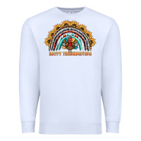 White happy thanksgiving rainbow Premium Sweatshirt - BarkalooDesign