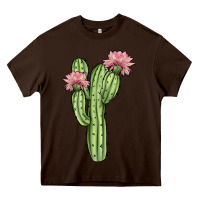 Chocolate Brown cactus 4 Heavy Core Tee - JahusDesignShop