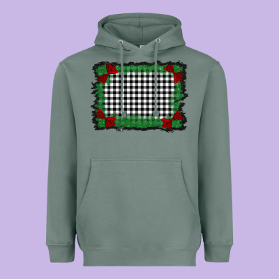 Christmas Black And White Background Heavyweight Hoodie Designed By Barkaloodesign
