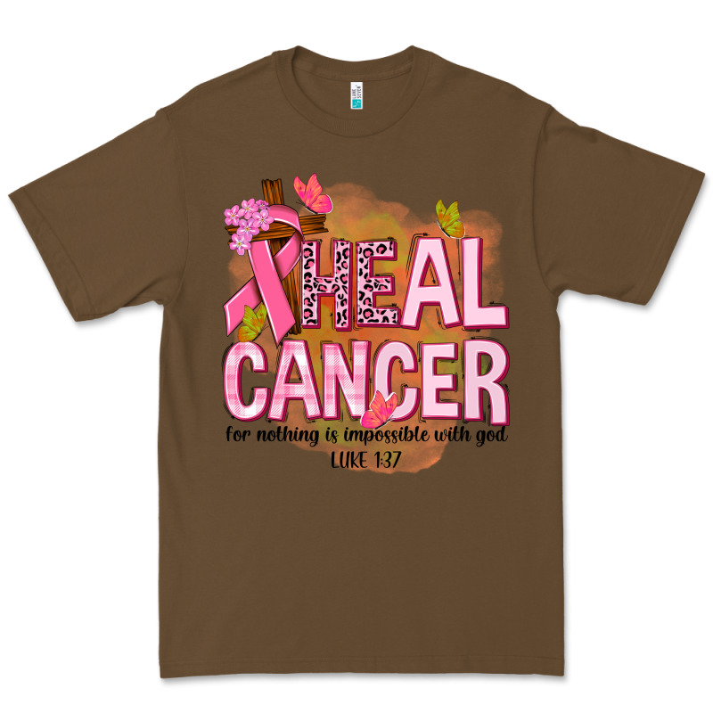 Heal Cancer For Nothing Is Impossible With God Premium Tee by NancyCooperArtShop | Teevron