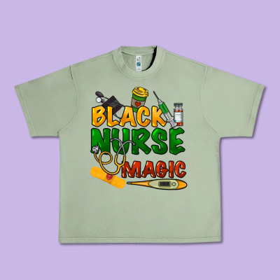 Black Nurse Magic Urban Heavy Tee Designed By Howdyjamesfarm