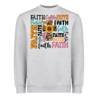 Heather Grey faith cross Heavyweight Sweatshirt - Artiststas