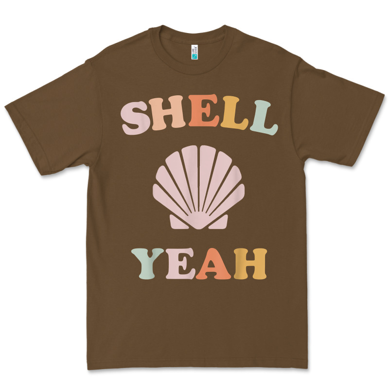 Vintage Retro Shell Yeah Beach Tropical Vacation Gifts T Shirt Premium Tee by longCreatives | Teevron