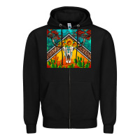 Black western sunflowers longhorn bull skull Zipper Hoodie - Artiststas