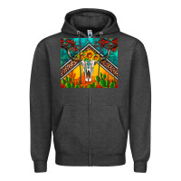 Charcoal Heather western sunflowers longhorn bull skull Zipper Hoodie - Artiststas