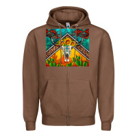 Chestnut western sunflowers longhorn bull skull Zipper Hoodie - Artiststas