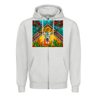 Dove Grey western sunflowers longhorn bull skull Zipper Hoodie - Artiststas