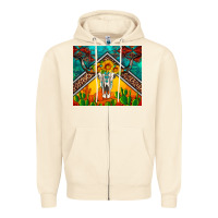 Sandshell western sunflowers longhorn bull skull Zipper Hoodie - Artiststas