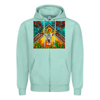 Seafoam western sunflowers longhorn bull skull Zipper Hoodie - Artiststas
