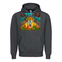 Smoke western sunflowers longhorn bull skull Zipper Hoodie - Artiststas