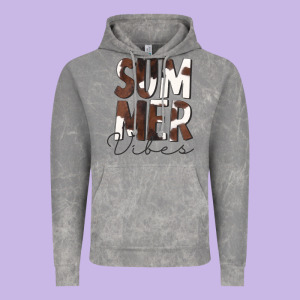 Summer Vibes Brown White Cowhide Vintage Hoodie Designed By Cowcowdesign