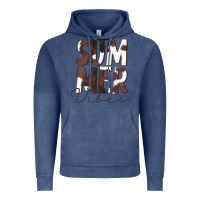 Vintage Denim Summer Vibes Brown White Cowhide Vintage Hoodie - CowCowDesign