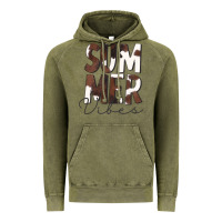 Vintage Olive Summer Vibes Brown White Cowhide Vintage Hoodie - CowCowDesign