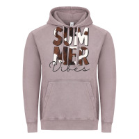 Vintage Zinc Summer Vibes Brown White Cowhide Vintage Hoodie - CowCowDesign