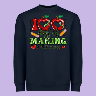 100 Days Of Making A Difference Heavyweight Sweatshirt Designed By Artiststas