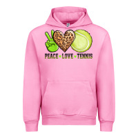 Fuchsia Pink peace love tennis Urban Hoodie - AdoDesignShop