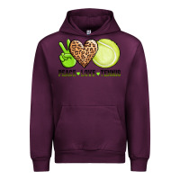 Mauve Wine peace love tennis Urban Hoodie - AdoDesignShop