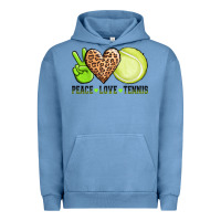 Pigment Pebble Blue peace love tennis Urban Hoodie - AdoDesignShop