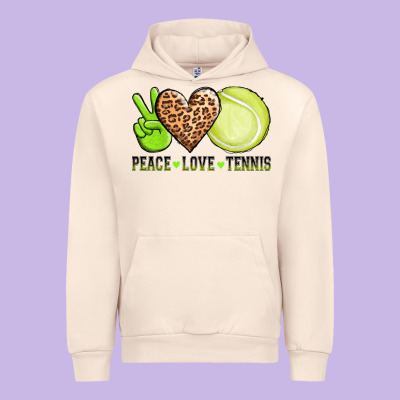 Peace Love Tennis Urban Hoodie Designed By Adodesignshop