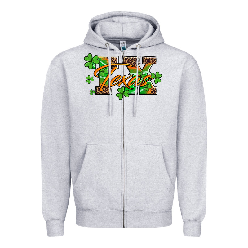 St Patricks Day Texas Zipper Hoodie by Artiststas | Teevron